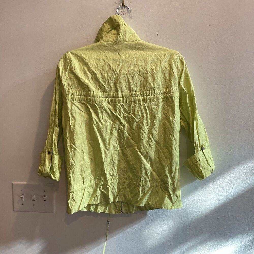 Zenergy By Chico's Neon Yellow Green Full Zip Windbreaker 0 / XS Womens Colorful - Picture 6 of 10